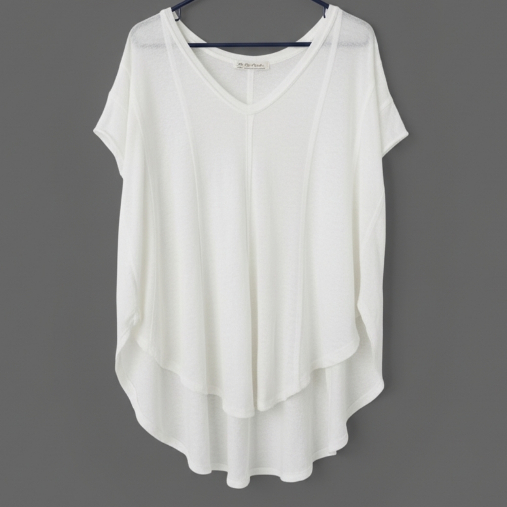 We The Free (Free People) Stark Contrast Tunic Top - Ivory Very Oversized XS